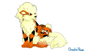 sketch 5113 Growlithe and Arcanine by Kervinzitho del Piero