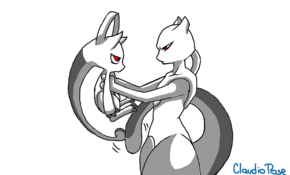 sketch #5178 Mewtwo and Transformation by Riley Hart
