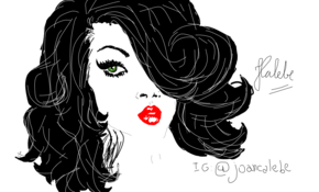 sketch 2628 Black haired women