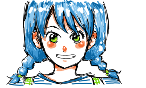 sketch 2959 manga girl blue hair