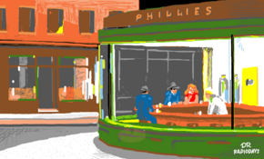 sketch #5059 Edward Hopper&#;s &#;Nighthawks&#; by Rosanne Zammit