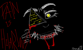 sketch #91903 'Pain is hilarious!'-bill cipher
-by Pyromid618