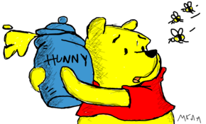 sketch #3244 Winnie the Pooh by Ashok Kumar Chaturvedi