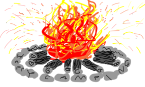 sketch 1114 fire flame camping bonfire