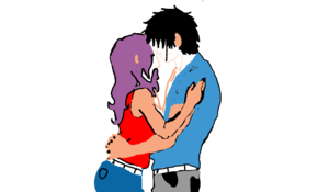 sketch 107817 Kissing girl and boy